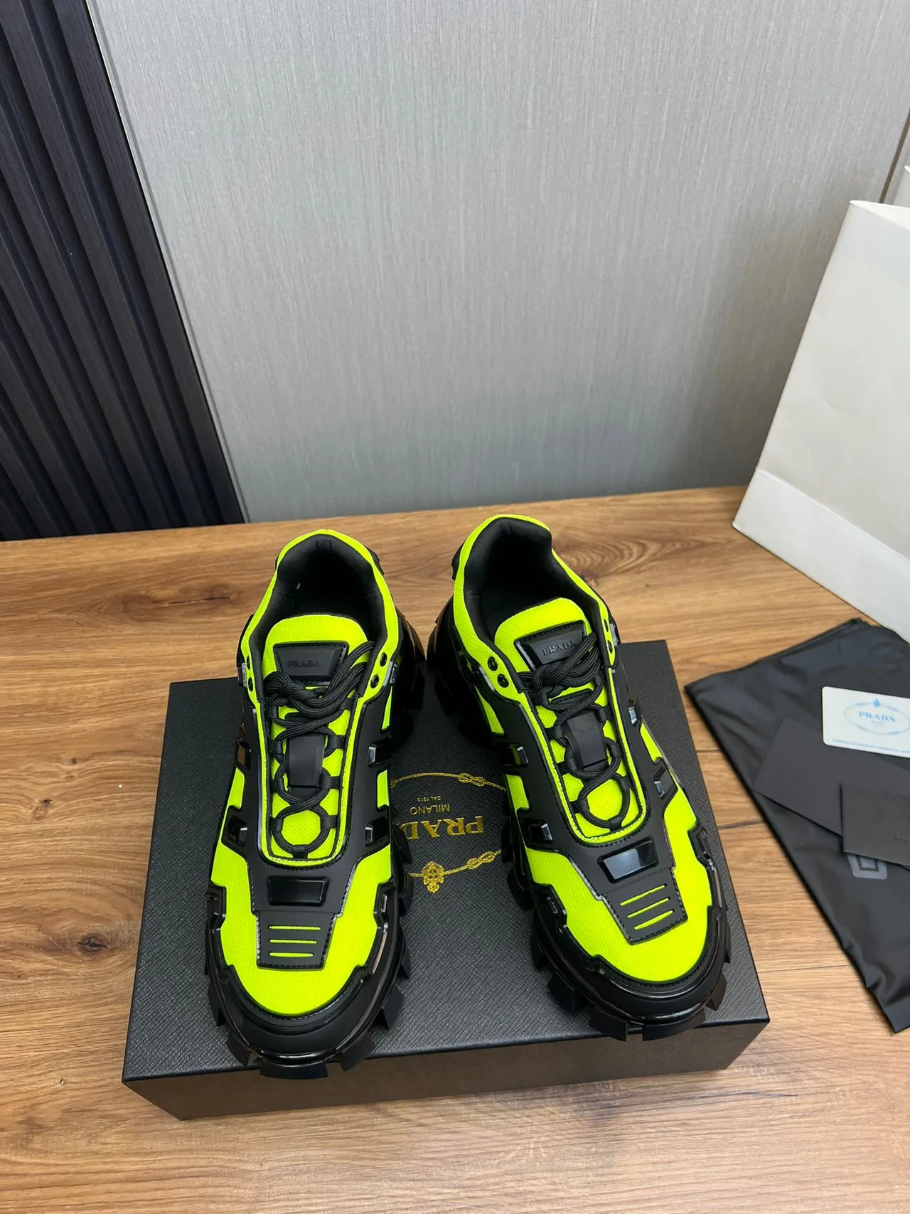 Prada Cloudbust Thunder Neon Lime Green Chunky Sneakers 2