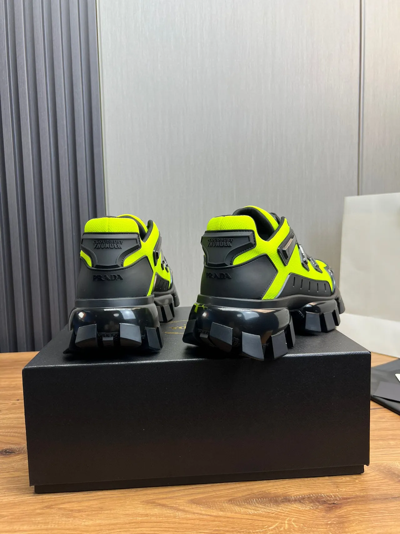 Prada Cloudbust Thunder Neon Lime Green Chunky Sneakers 5