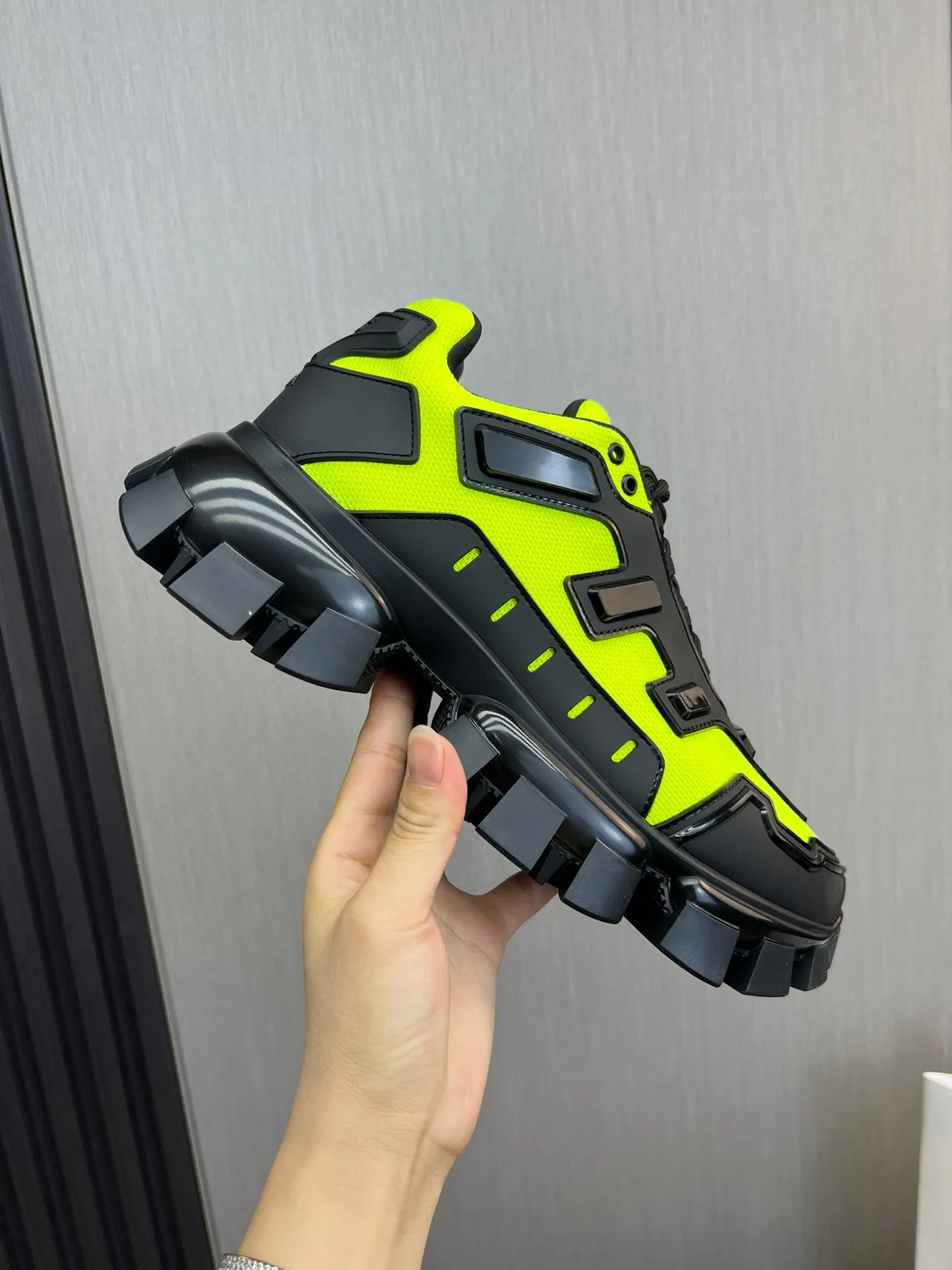 Prada Cloudbust Thunder Neon Lime Green Chunky Sneakers 7