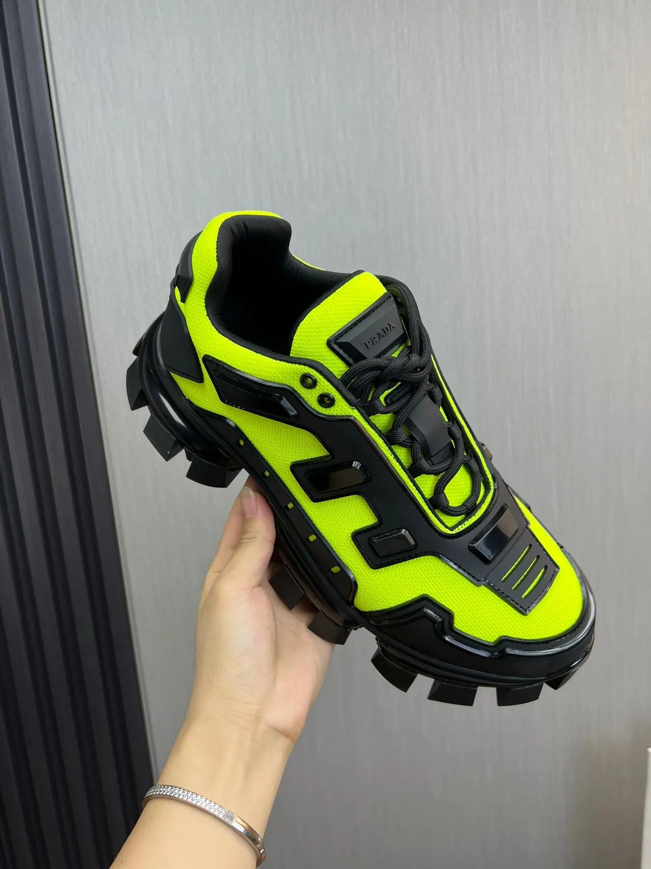 Prada Cloudbust Thunder Neon Lime Green Chunky Sneakers 8