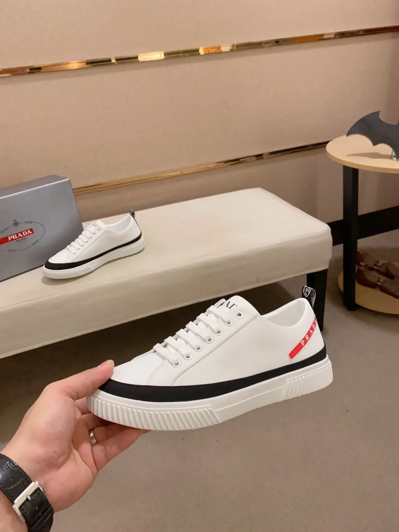 Prada Cloudbust White and Black Lifestyle Sneakers 3