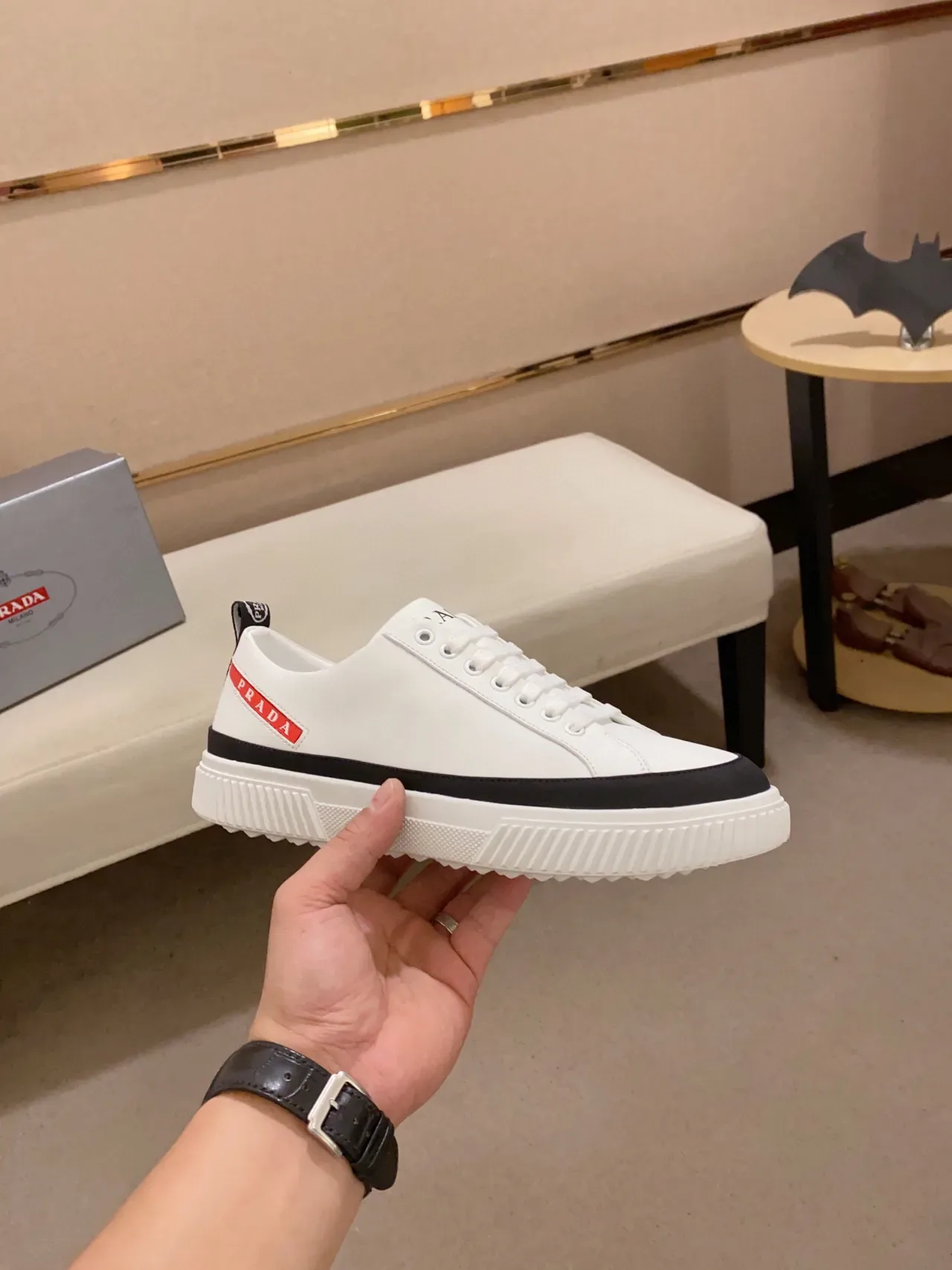 Prada Cloudbust White and Black Lifestyle Sneakers 4