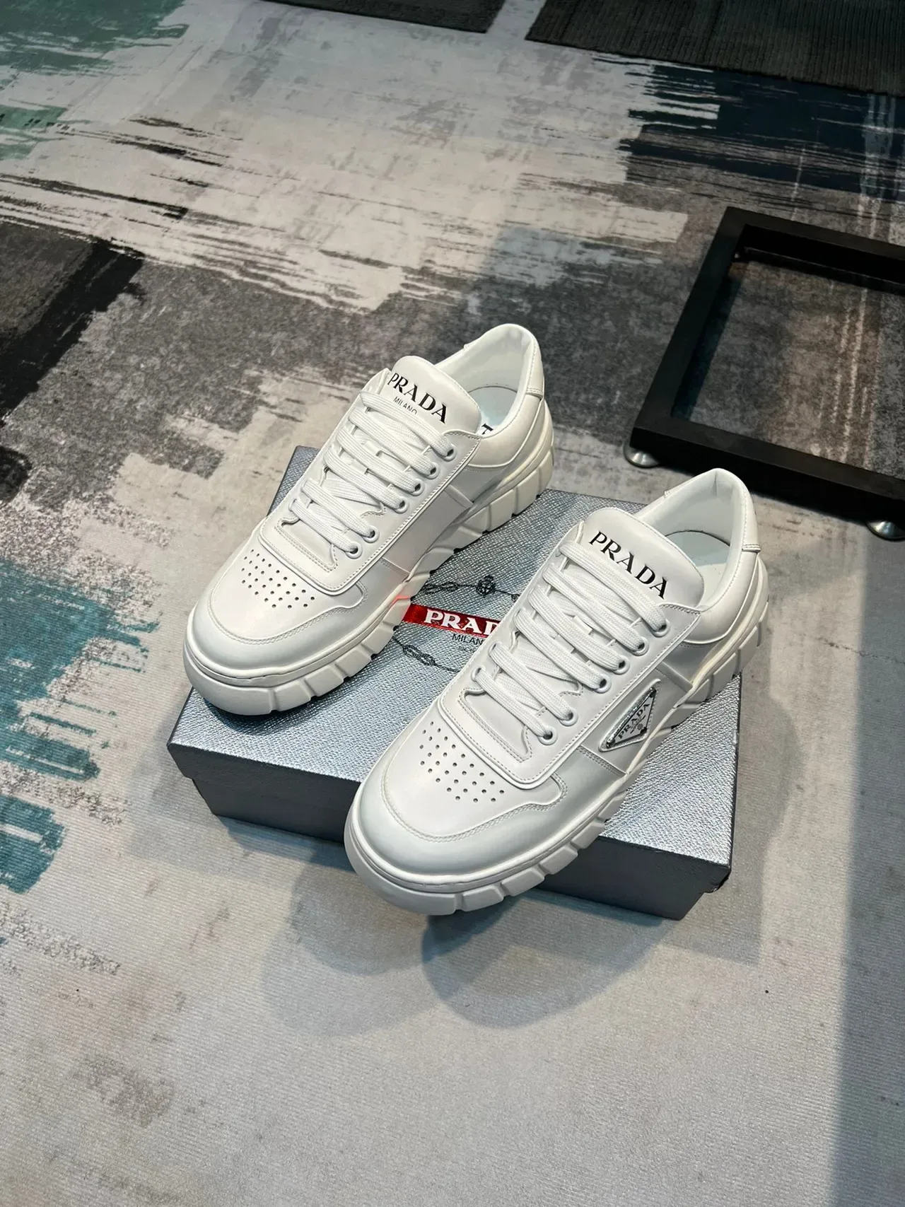 Prada Cloudbust White Leather Chunky Sneakers 5