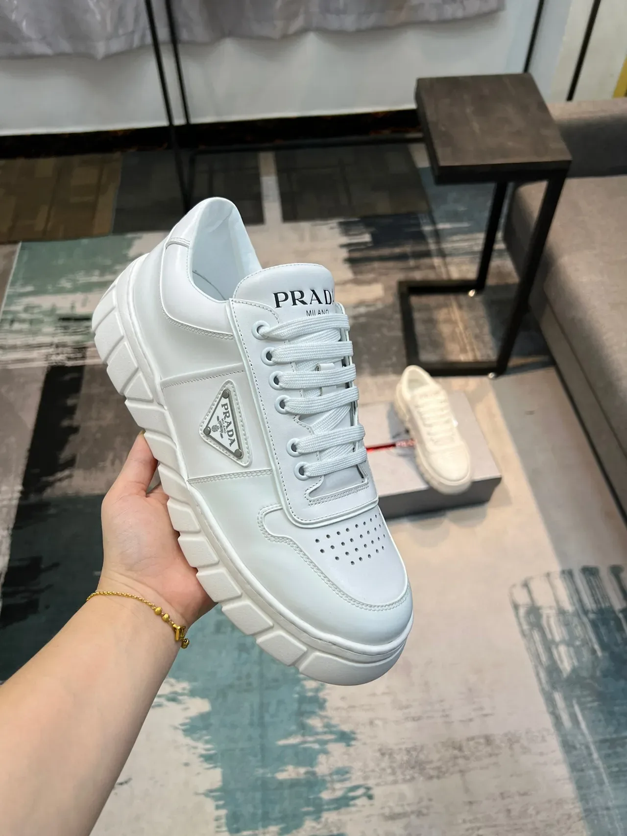 Prada Cloudbust White Leather Chunky Sneakers 6