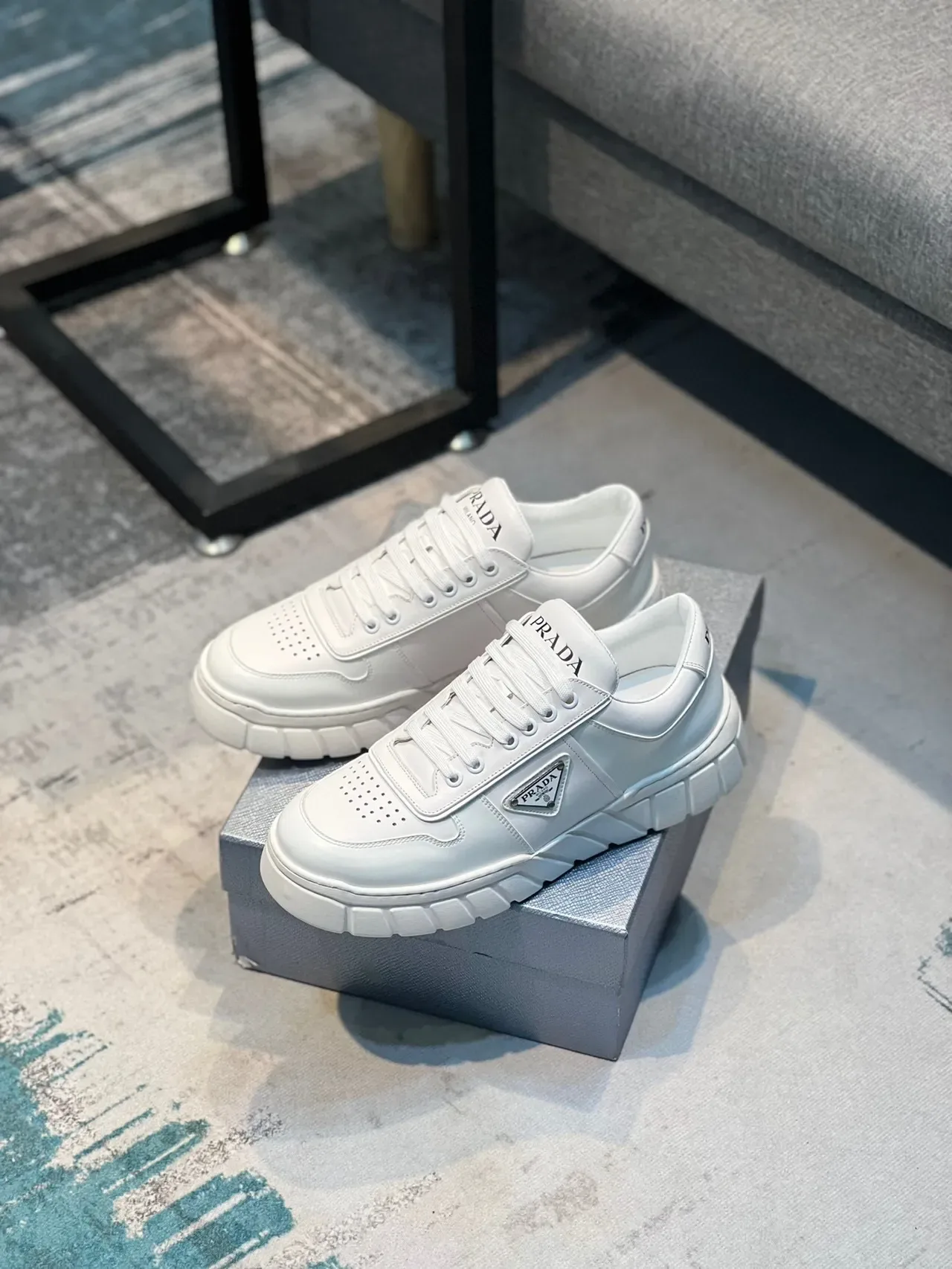 Prada Cloudbust White Leather Chunky Sneakers 7