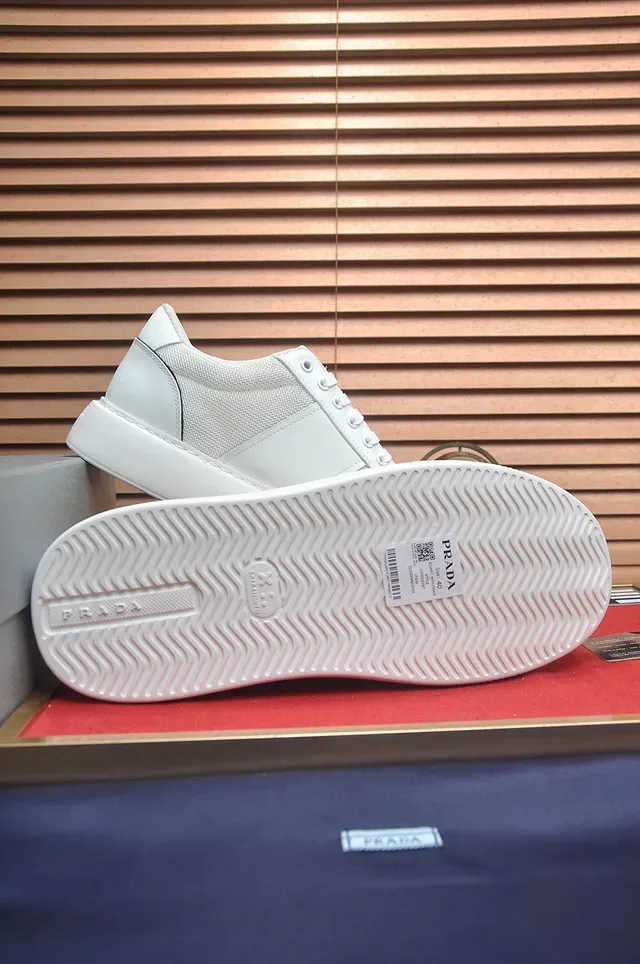 Prada Cloudbust White Mesh and Leather Lifestyle Sneakers 7