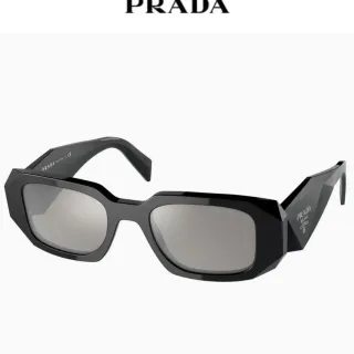 Prada Geometric Faceted Black Sunglasses