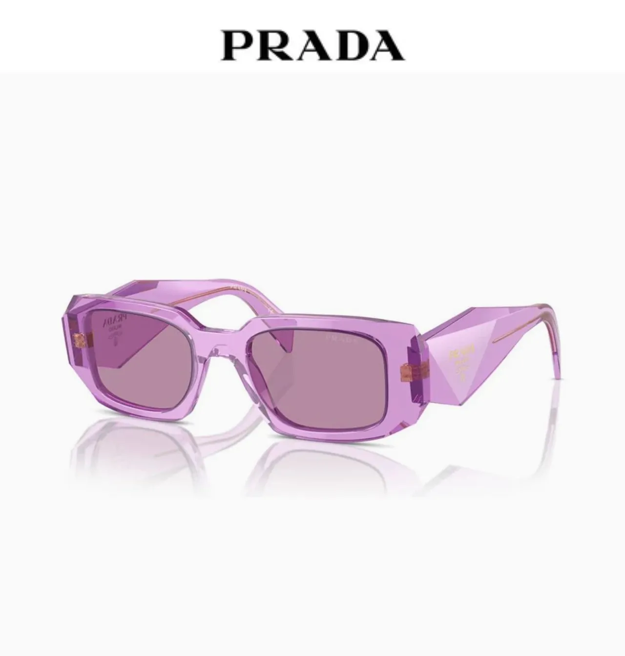Prada 几何刻面黑色太阳镜 2