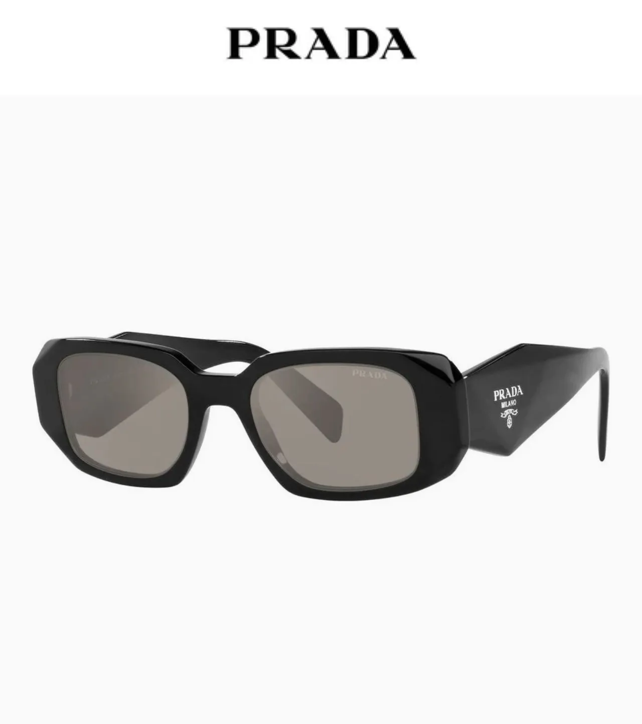 Prada 几何刻面黑色太阳镜 3