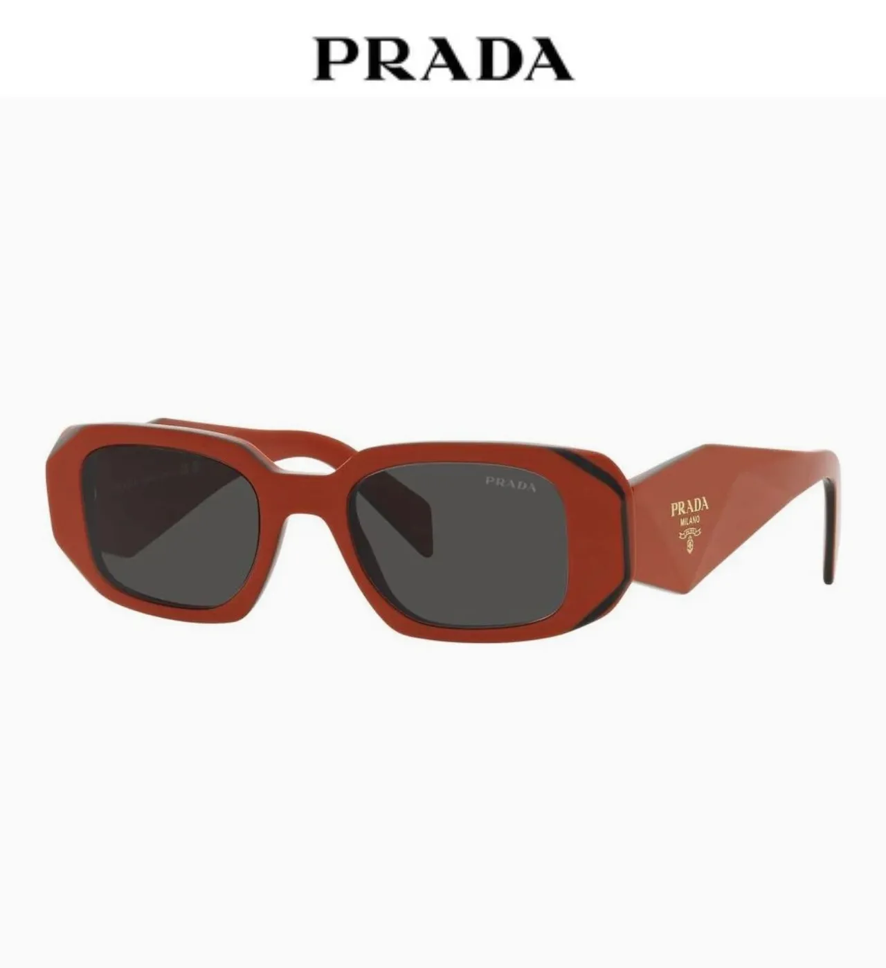 Prada 几何刻面黑色太阳镜 4