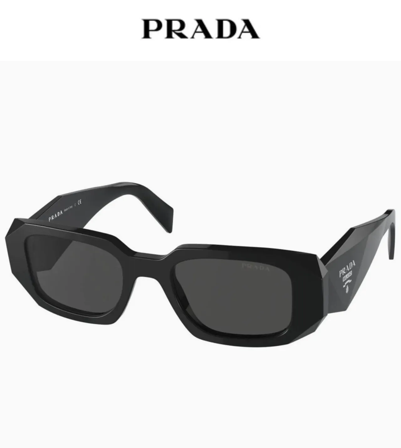 Prada 几何刻面黑色太阳镜 7