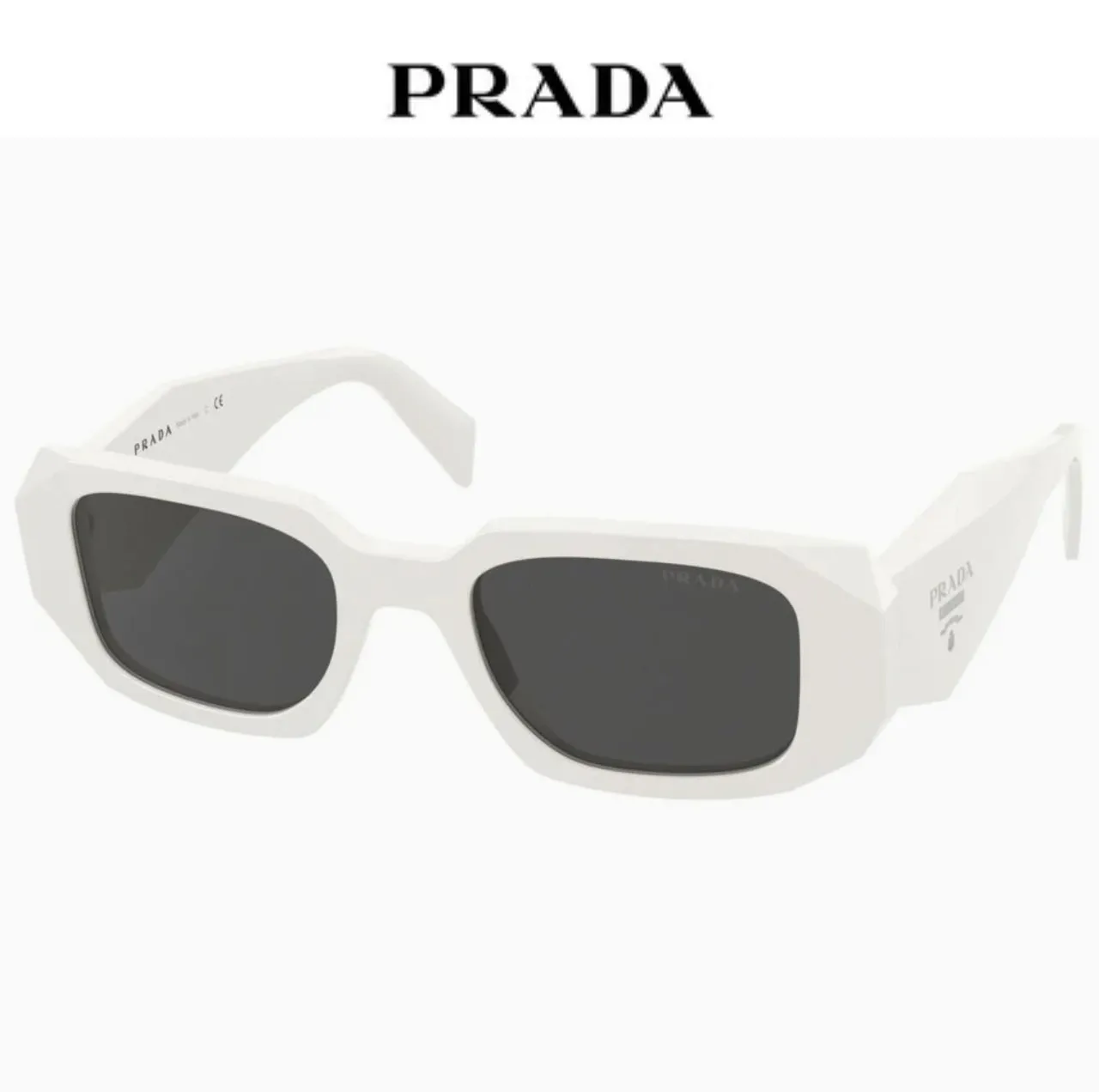 Prada 几何刻面黑色太阳镜 8