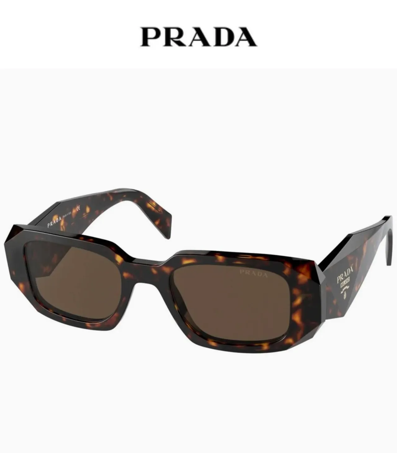Prada 几何刻面黑色太阳镜 9