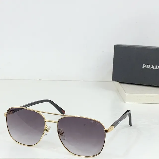 Prada Linea Rossa Black Red Aviator Silhouette Thin Metal Frame Sunglasses 5