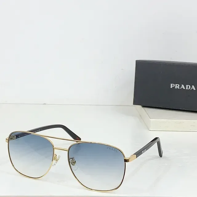 Prada Linea Rossa Black Red Aviator Silhouette Thin Metal Frame Sunglasses 7