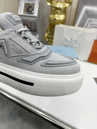 Prada Re-Edition 2005 Gray Mesh Platform Lifestyle Sneakers 2