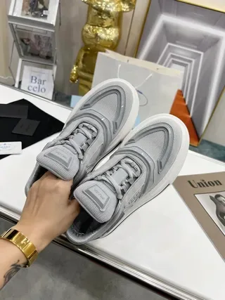 Prada Re-Edition 2005 Gray Mesh Platform Lifestyle Sneakers 3