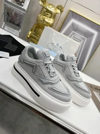 Prada Re-Edition 2005 Gray Mesh Platform Lifestyle Sneakers 5