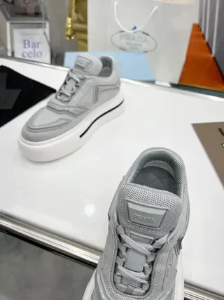 Prada Re-Edition 2005 Gray Mesh Platform Lifestyle Sneakers 7