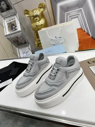 Prada Re-Edition 2005 Gray Mesh Platform Lifestyle Sneakers 8