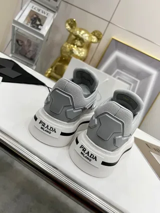 Prada Re-Edition 2005 Gray Mesh Platform Lifestyle Sneakers 9