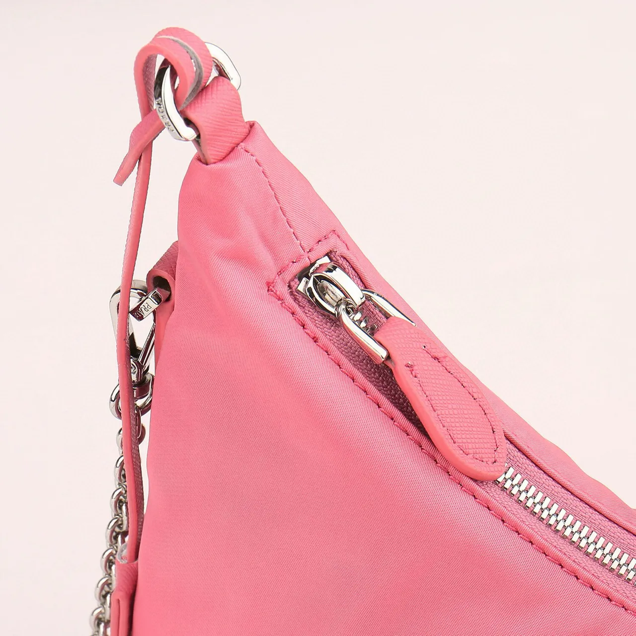 Prada Re-Edition 2005 Pink Crescent Chain Bag 4