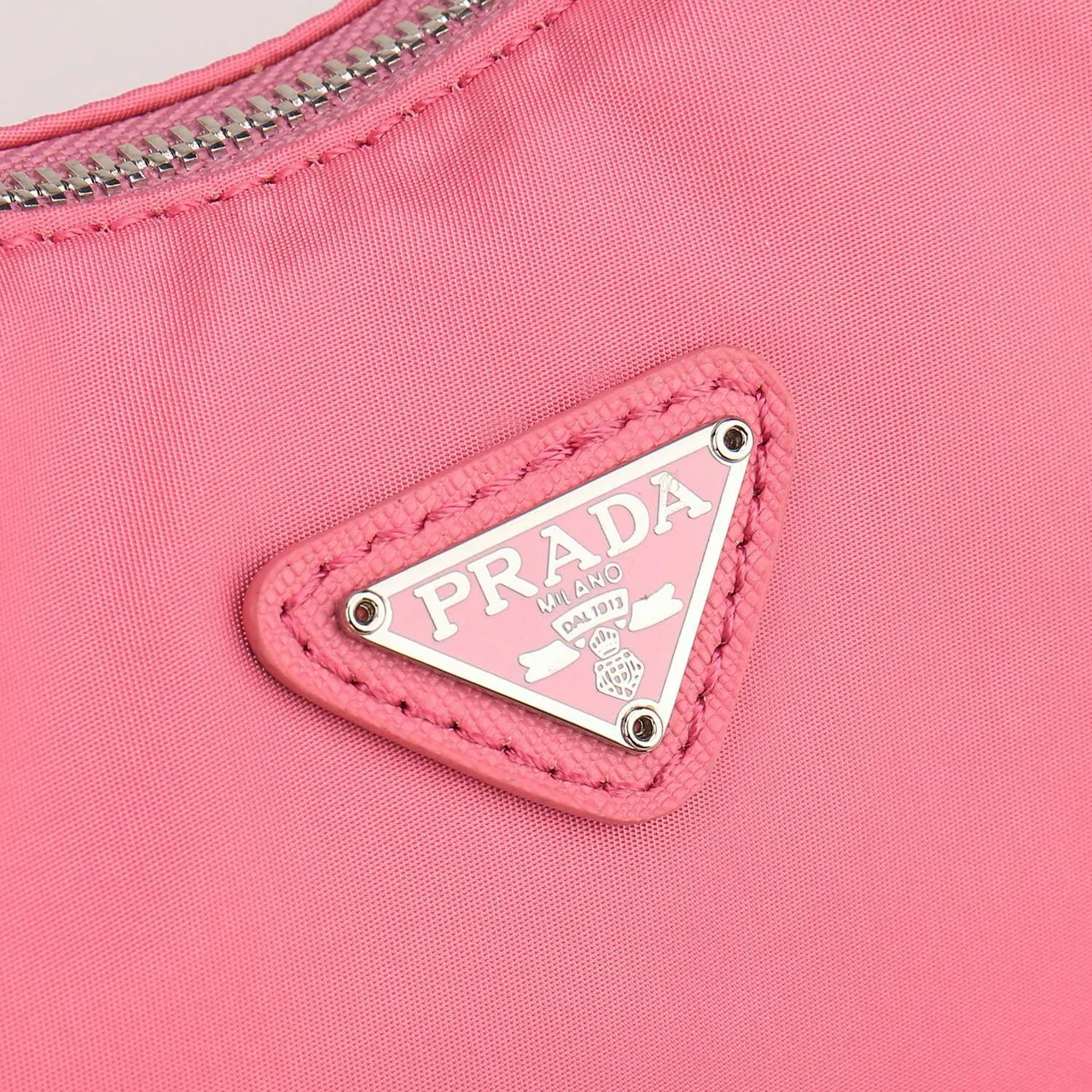 Prada Re-Edition 2005 Pink Crescent Chain Bag 5