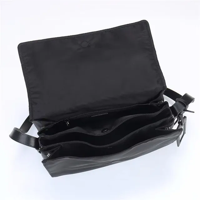 Prada Re-Edition Black Flap-Top Structured Nylon Messenger Bag 2