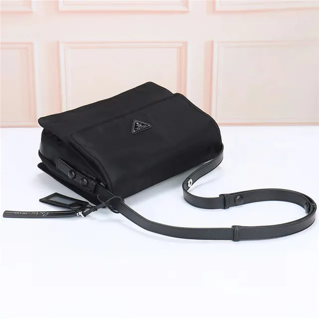 Prada Re-Edition Black Flap-Top Structured Nylon Messenger Bag 7