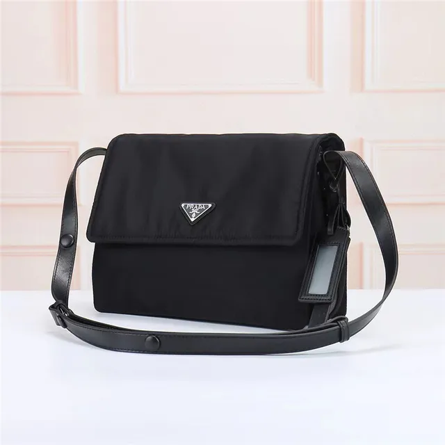 Prada Re-Edition Black Flap-Top Structured Nylon Messenger Bag 9