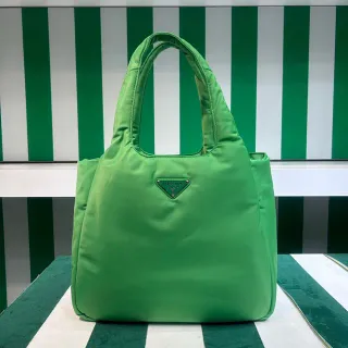 Prada Re-Nylon Tote Green Structured Nylon Tote Bag