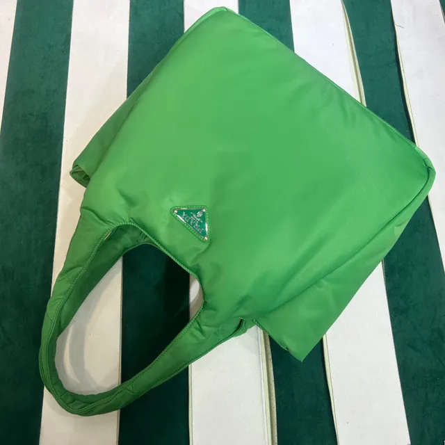 Prada Re-Nylon Tote Green Structured Nylon Tote Bag 2