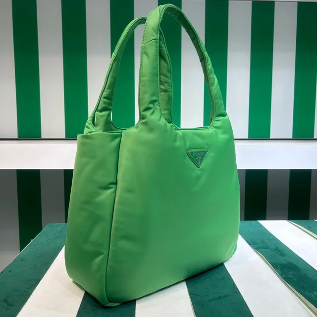 Prada Re-Nylon Tote Green Structured Nylon Tote Bag 5