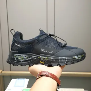 Premiata Black Green Mesh And Suede Upper Hybrid Closure Lifestyle Sneakers