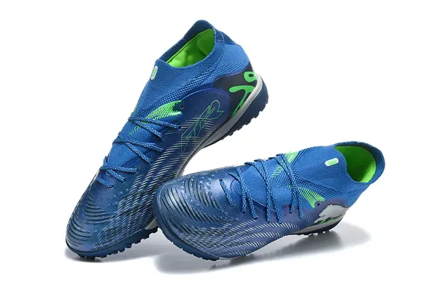 Puma Blue Green Knit Upper High Ankle Collar Sneakers 2