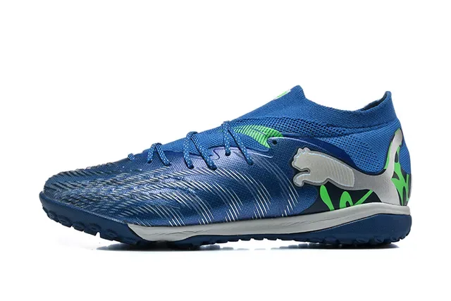Puma Blue Green Knit Upper High Ankle Collar Sneakers 10