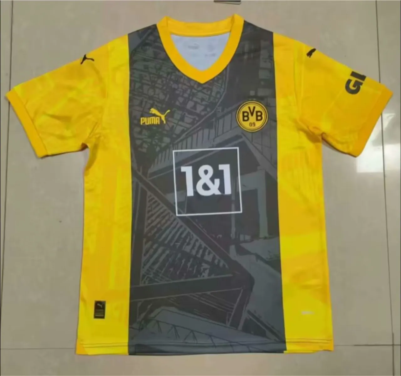 Puma Borussia Dortmund 2022–23 Troisième Jaune Gris Impression Graphique Maillot 3