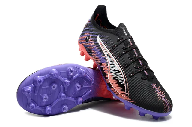 Puma Future Z Noir Multicolore Coupe basse Lacets Tige texturée synthétique Terrain ferme Chaussures de football 4