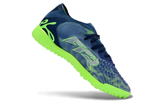 Puma Future Z Navy Green Knit Upper Asymmetrical Lacing Turf Soccer Shoes 2