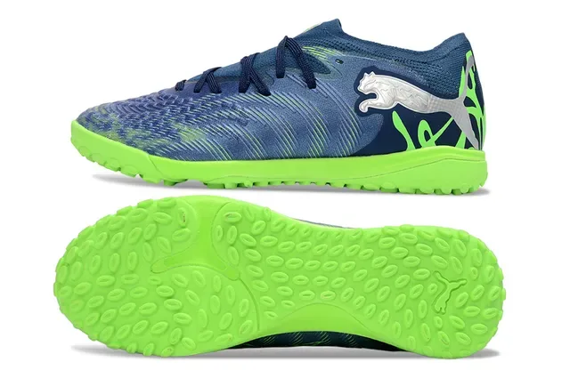 Puma Future Z Navy Green Knit Upper Asymmetrical Lacing Turf Soccer Shoes 6