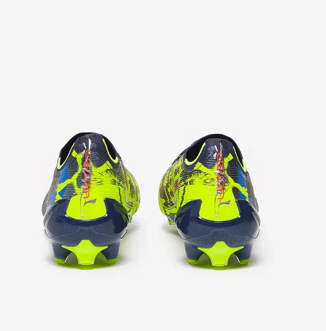 Puma Future Z Navy Yellow Zapatillas de fútbol con cordones asimétricos y upper de calcetín texturizado para terreno firme 3