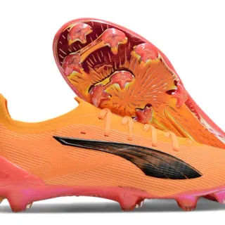 Puma Future Z Orange Pink Low-Cut Molded-Stud Textured Synthetic Upper Firm-Ground Soccer Shoes