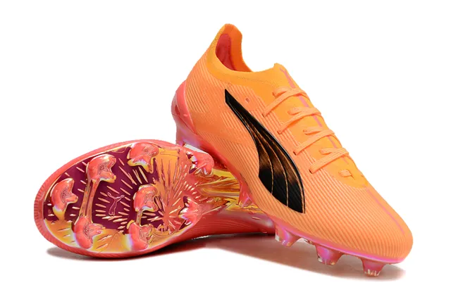 Puma Future Z Orange Rose Low-Cut Stud Moulé Texturé Synthétique Haut Sol Firme Chaussures de Football 5