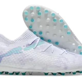 Puma Future Z White Purple Knit Upper Tie-Dye Pattern Turf Soccer Shoes