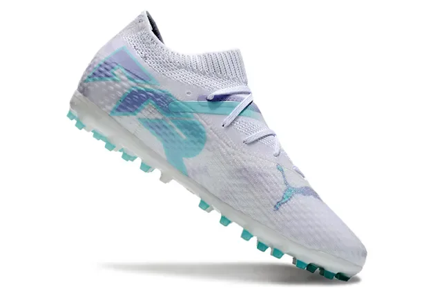 Puma Future Z White Purple Knit Upper Tie-Dye Pattern Turf Soccer Shoes 2
