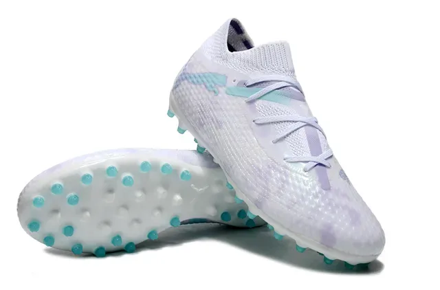 Puma Future Z White Purple Knit Upper Tie-Dye Pattern Turf Soccer Shoes 6