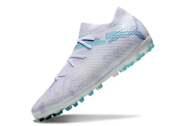 Puma Future Z White Purple Knit Upper Tie-Dye Pattern Turf Soccer Shoes 7