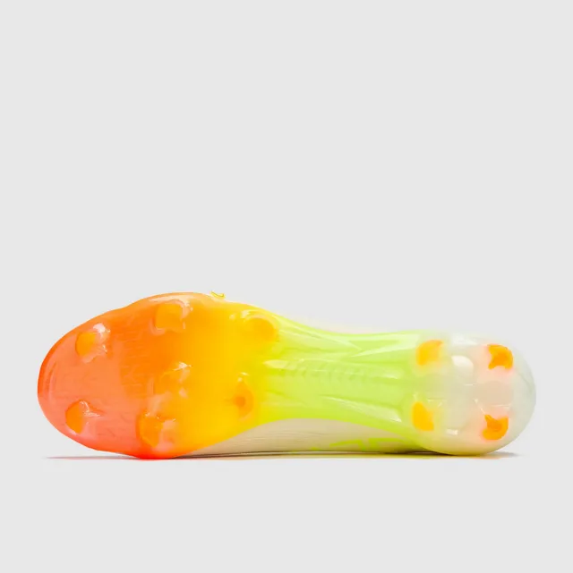 Puma Nitro Blanc Orange Coupe Basse Upper Tricot Dégradé Semelle Translucide Firm-Ground Chaussures de Football 4