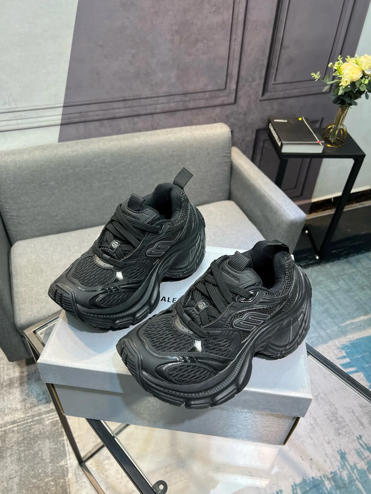 Puma RS-X Chunky Tênis pretos de malha e sintético 3