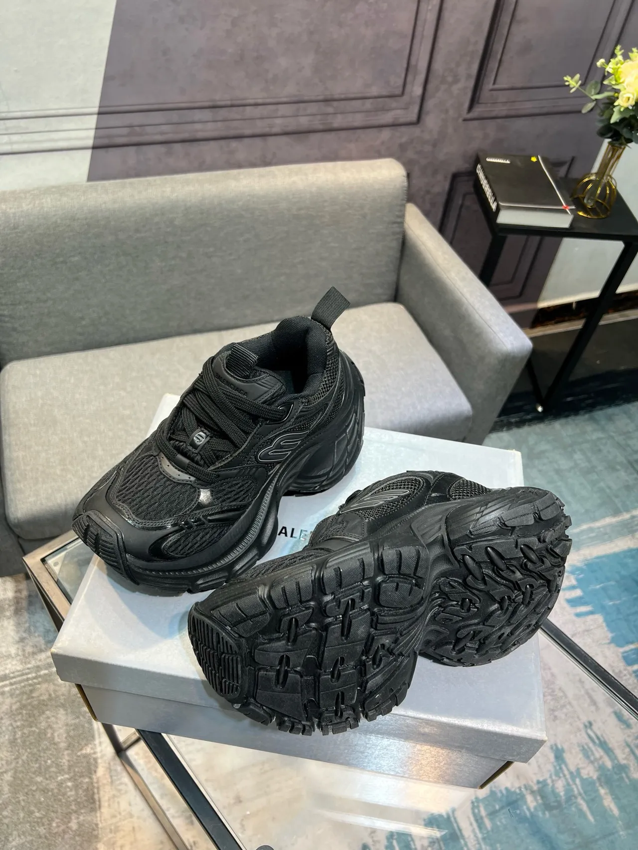 Puma RS-X Chunky Tênis pretos de malha e sintético 4